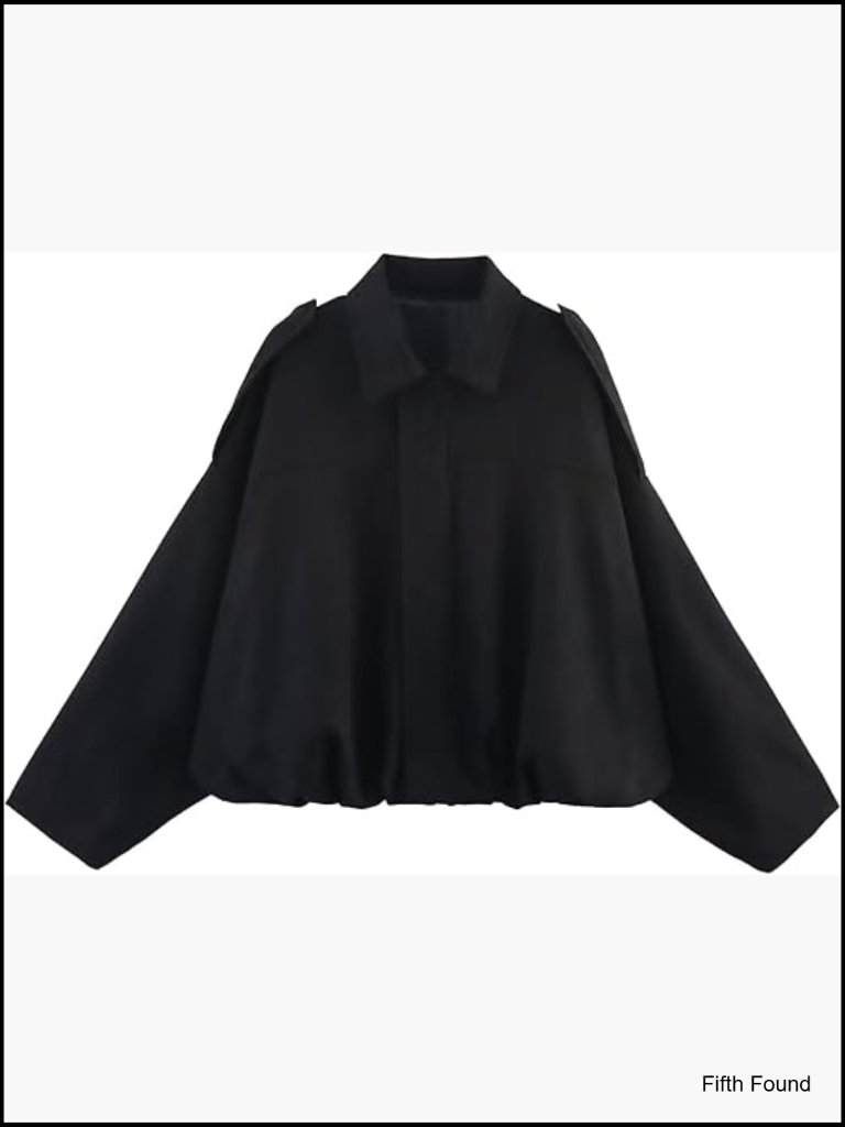 Faux Suede Bomber Jacket Casual Lightweight Batwing Long Sleeve Oversized Coat